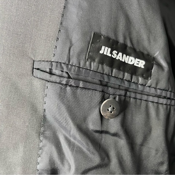 Jil Sander Men Blazer Jacket 52 Gray Wool Mohair‎ Black Label Made in Italy XL - Picture 8 of 15